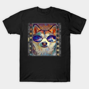 Cool Siberian Husky Pop Art Camera Roll Movie Star Huskies Funny Dog Gifts T-Shirt